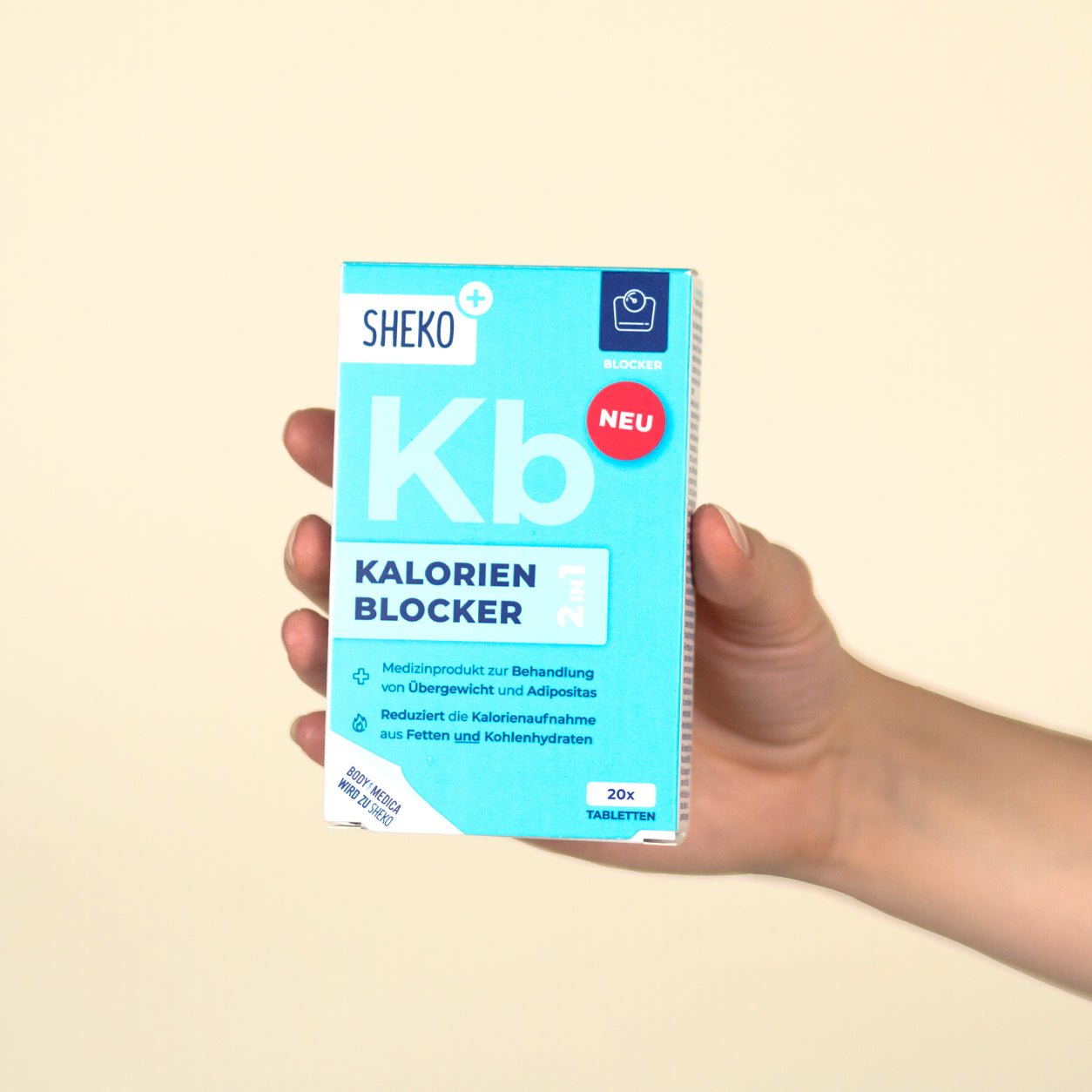 Hand mit Kalorienblocker