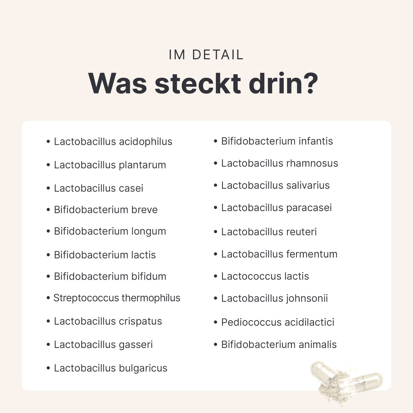 Bakterienstämme im Detail