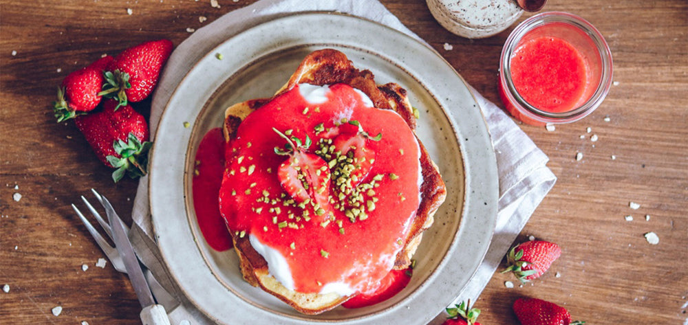 Protein French Toast mit Erdbeersoße