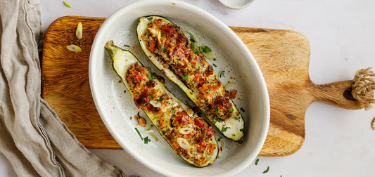 Vegetarisch gefüllte Zucchini