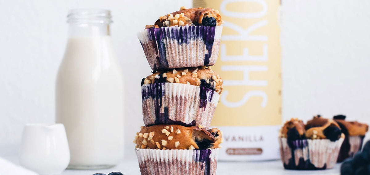 Protein-Muffins mit Blaubeeren - SHEKO
