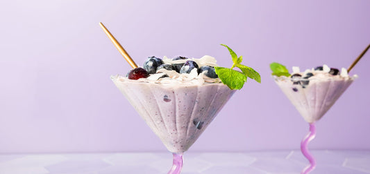 Proteinreiche Blaubeer-Hüttenkäse Eiscreme - SHEKO