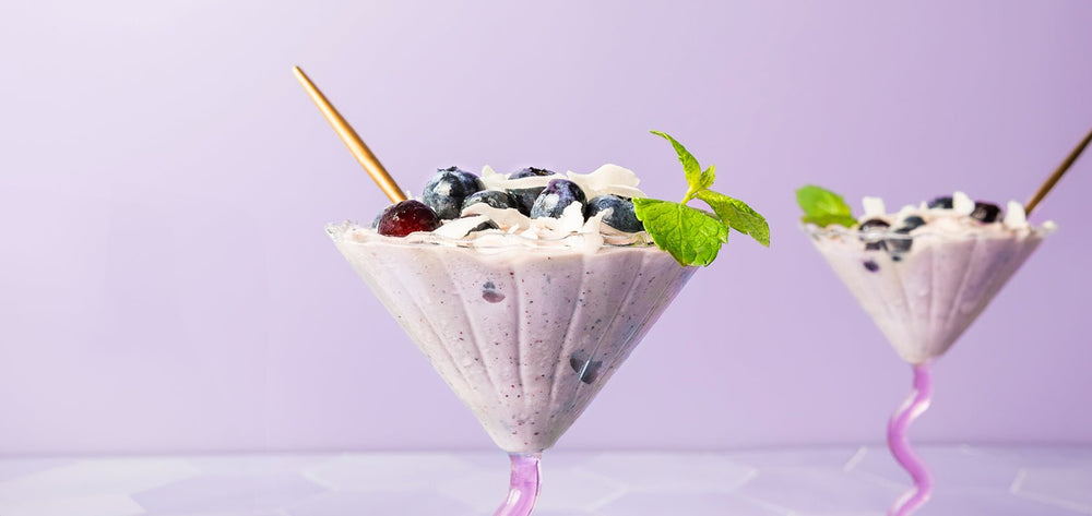 Proteinreiche Blaubeer-Hüttenkäse Eiscreme - SHEKO