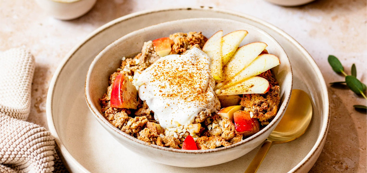 Proteinreicher Apfel Zimt Crumble - SHEKO