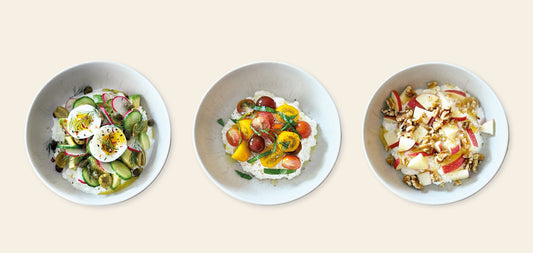 Hüttenkäse-Bowls in süß und herzhaft
