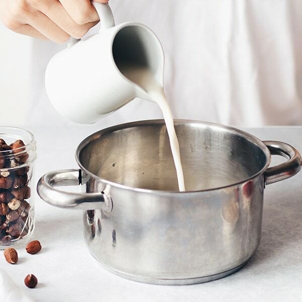 Coffee Protein Porridge Milch dazu