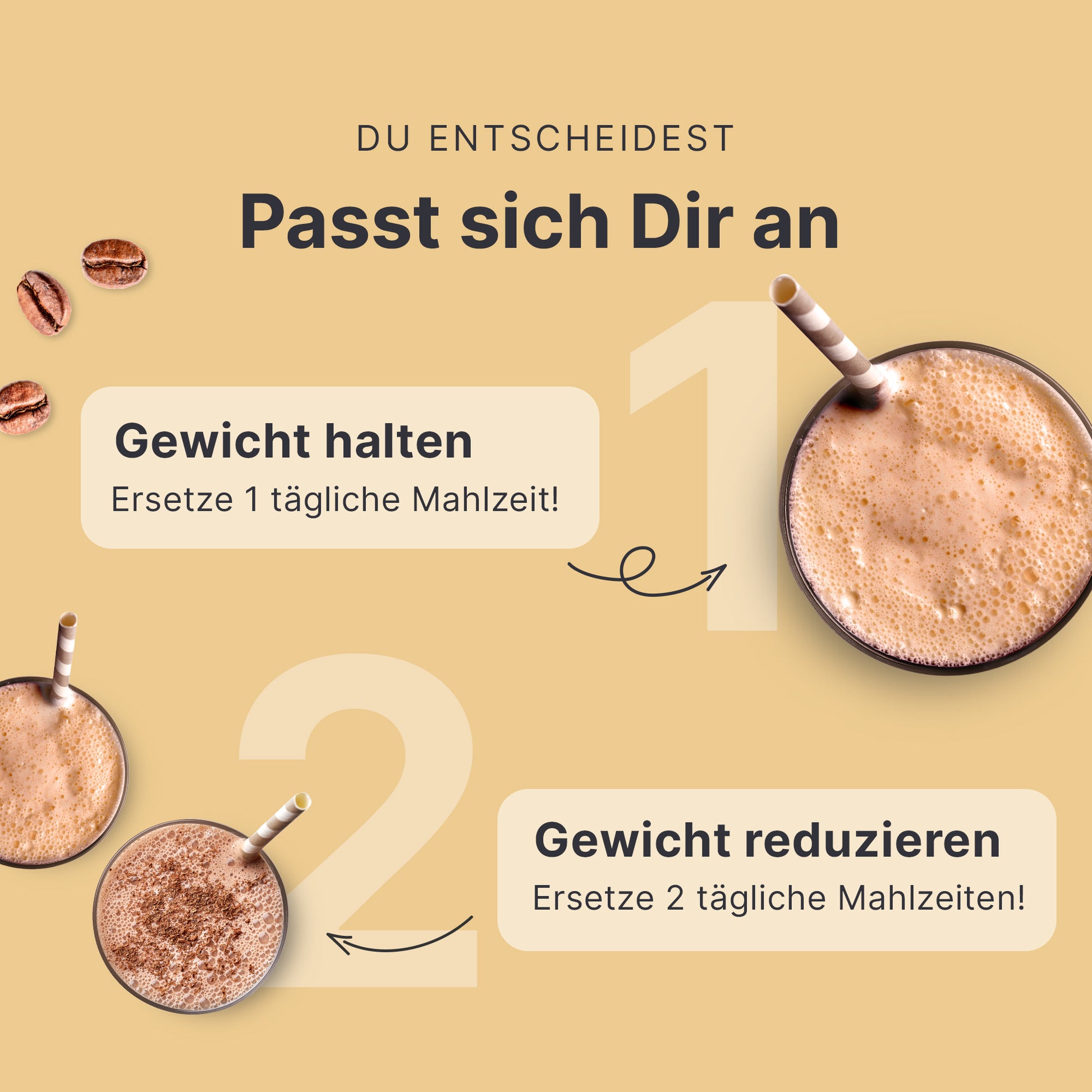 SHEKO Shakes passen sich Deinen Zielen an