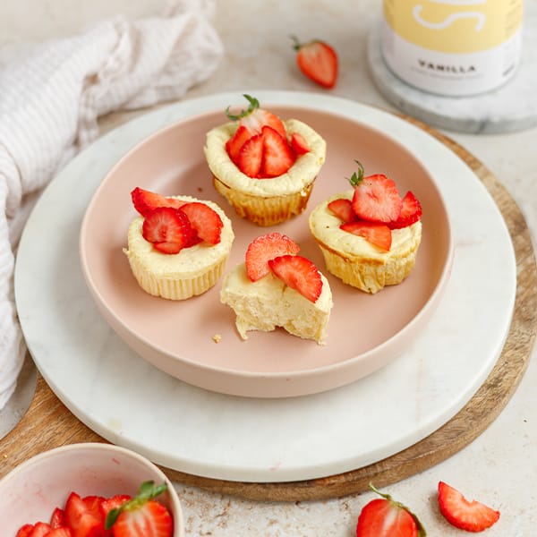 Cheesecakemuffins mit Erdbeeren