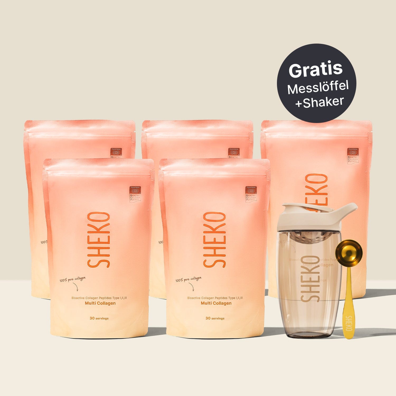 Kollagen Pulver von SHEKO » Für Haut, Haare & Gelenke