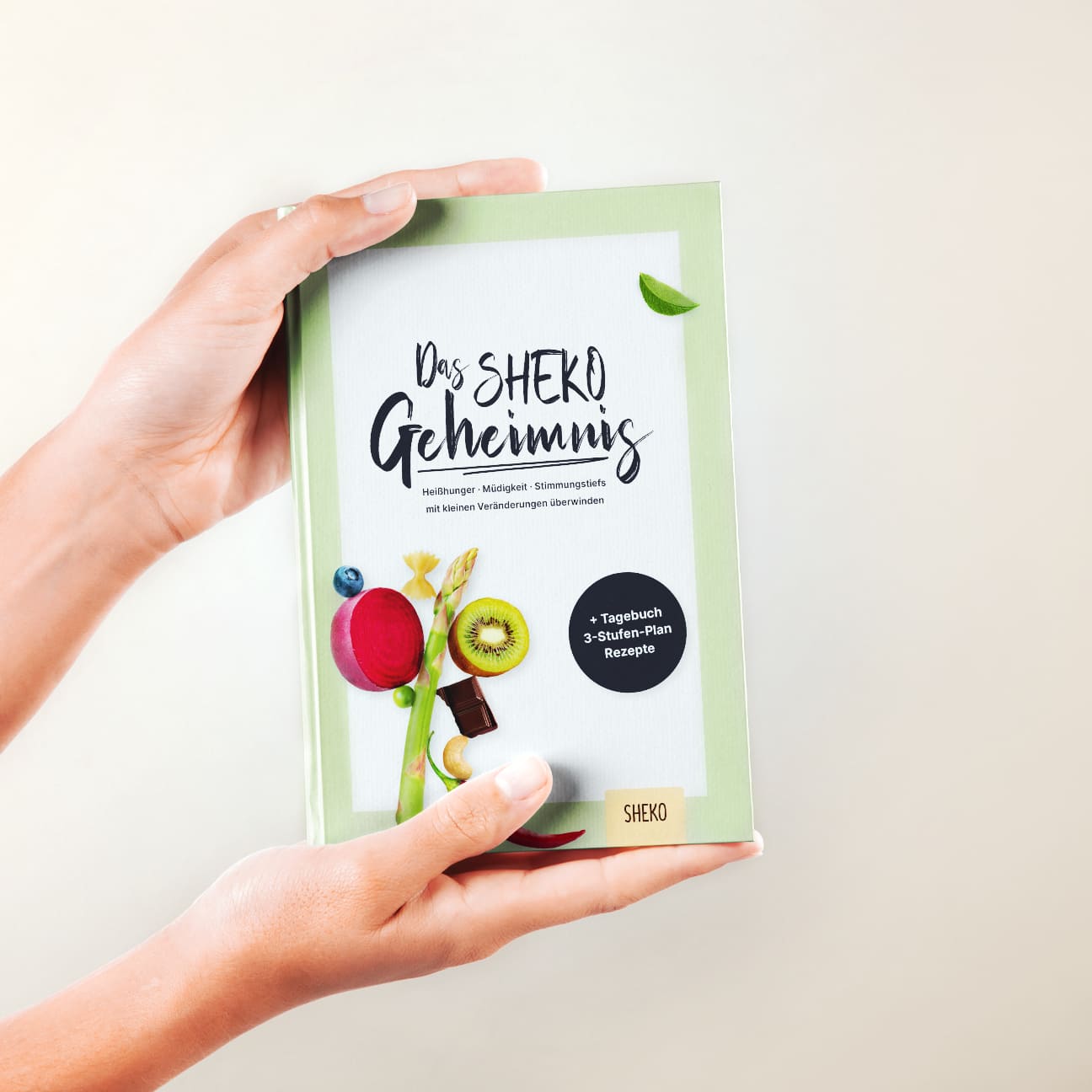 Das Buch "Das SHEKO Geheimnis" in Händen haltend