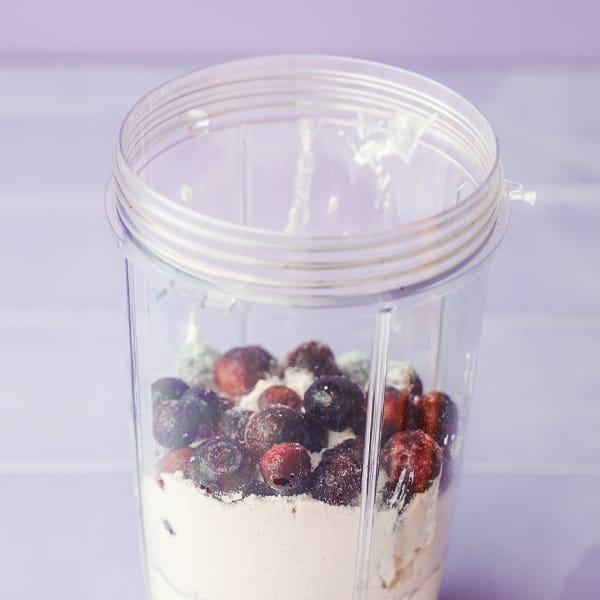 Mix all ingredients in a blender.