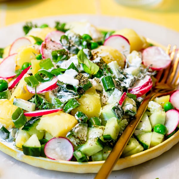 Potato salad with yogurt dressing