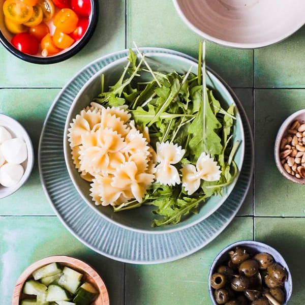Ingredients for pasta salad